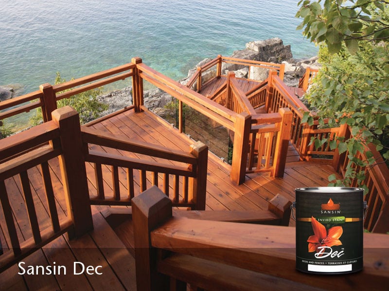 Sansin Doc stain on a deck overlooking water